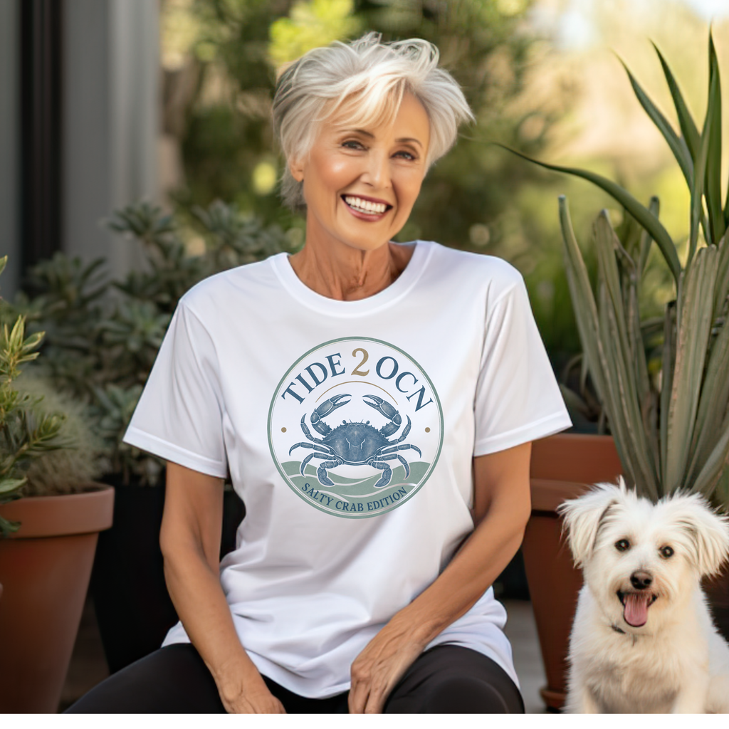 Tide 2 Ocn Crab T‑Shirt — Salty Crab Edition Beach Tee